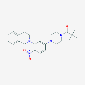 2-{5-[4-(2,2-dimethylpropanoyl)-1-piperazinyl]-2-nitrophenyl}-1,2,3,4-tetrahydroisoquinoline