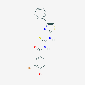 molecular formula C18H14BrN3O2S2 B410263 N-(3-bromo-4-methoxybenzoyl)-N'-(4-phenyl-1,3-thiazol-2-yl)thiourea 