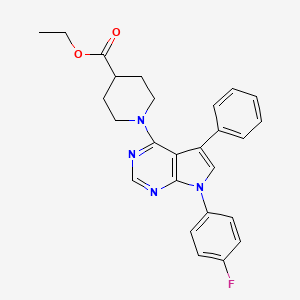 ethyl 1-[7-(4-fluorophenyl)-5-phenyl-7H-pyrrolo[2,3-d]pyrimidin-4-yl]-4-piperidinecarboxylate