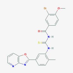 3-bromo-4-methoxy-N-{[2-methyl-5-([1,3]oxazolo[4,5-b]pyridin-2-yl)phenyl]carbamothioyl}benzamide