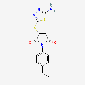 3-[(5-amino-1,3,4-thiadiazol-2-yl)thio]-1-(4-ethylphenyl)-2,5-pyrrolidinedione