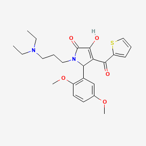 molecular formula C24H30N2O5S B4102709 1-[3-(diethylamino)propyl]-5-(2,5-dimethoxyphenyl)-3-hydroxy-4-(2-thienylcarbonyl)-1,5-dihydro-2H-pyrrol-2-one 