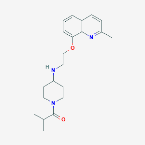 molecular formula C21H29N3O2 B4102716 1-isobutyryl-N-{2-[(2-methylquinolin-8-yl)oxy]ethyl}piperidin-4-amine 