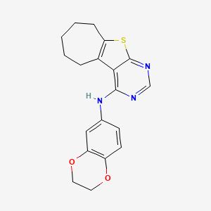 N-(2,3-dihydro-1,4-benzodioxin-6-yl)-6,7,8,9-tetrahydro-5H-cyclohepta[4,5]thieno[2,3-d]pyrimidin-4-amine