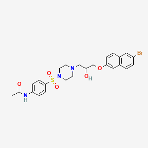 N-{4-[(4-{3-[(6-bromo-2-naphthyl)oxy]-2-hydroxypropyl}-1-piperazinyl)sulfonyl]phenyl}acetamide