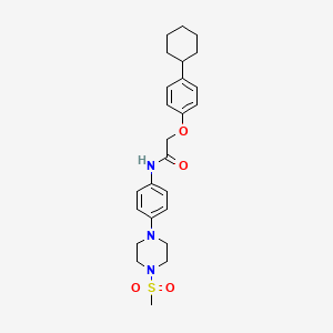 molecular formula C25H33N3O4S B4102765 2-(4-cyclohexylphenoxy)-N-{4-[4-(methylsulfonyl)-1-piperazinyl]phenyl}acetamide 