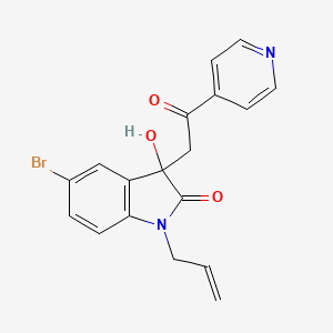 5-bromo-3-hydroxy-3-[2-oxo-2-(pyridin-4-yl)ethyl]-1-(prop-2-en-1-yl)-1,3-dihydro-2H-indol-2-one