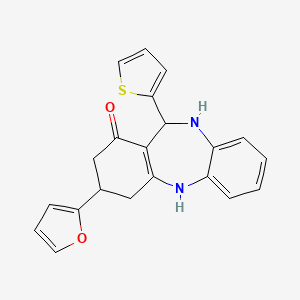 3-(2-furyl)-11-(2-thienyl)-2,3,4,5,10,11-hexahydro-1H-dibenzo[b,e][1,4]diazepin-1-one