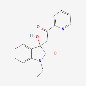 1-ethyl-3-hydroxy-3-[2-oxo-2-(2-pyridinyl)ethyl]-1,3-dihydro-2H-indol-2-one