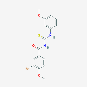 molecular formula C16H15BrN2O3S B410282 3-bromo-4-methoxy-N-[(3-methoxyphenyl)carbamothioyl]benzamide 