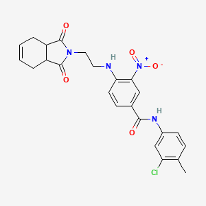 N-(3-chloro-4-methylphenyl)-4-[2-(1,3-dioxo-3a,4,7,7a-tetrahydroisoindol-2-yl)ethylamino]-3-nitrobenzamide