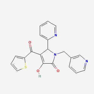 molecular formula C20H15N3O3S B4102836 3-hydroxy-5-(2-pyridinyl)-1-(3-pyridinylmethyl)-4-(2-thienylcarbonyl)-1,5-dihydro-2H-pyrrol-2-one 