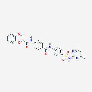 N-(4-{[(4-{[(4,6-dimethyl-2-pyrimidinyl)amino]sulfonyl}phenyl)amino]carbonyl}phenyl)-2,3-dihydro-1,4-benzodioxine-2-carboxamide