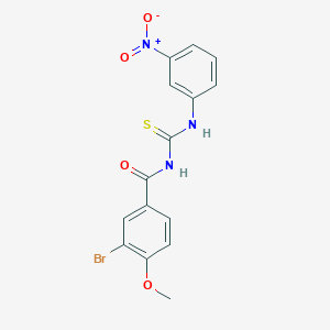 molecular formula C15H12BrN3O4S B410285 3-bromo-4-methoxy-N-[(3-nitrophenyl)carbamothioyl]benzamide 