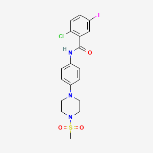 2-chloro-5-iodo-N-{4-[4-(methylsulfonyl)-1-piperazinyl]phenyl}benzamide