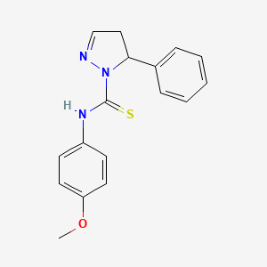 molecular formula C17H17N3OS B4102868 N-(4-methoxyphenyl)-5-phenyl-4,5-dihydro-1H-pyrazole-1-carbothioamide 