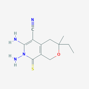 6,7-diamino-3-ethyl-3-methyl-8-thioxo-3,4,7,8-tetrahydro-1H-pyrano[3,4-c]pyridine-5-carbonitrile