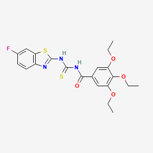 3,4,5-triethoxy-N-{[(6-fluoro-1,3-benzothiazol-2-yl)amino]carbonothioyl}benzamide