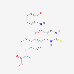 methyl 2-[2-methoxy-4-(5-{[(2-methoxyphenyl)amino]carbonyl}-6-methyl-2-thioxo-1,2,3,4-tetrahydro-4-pyrimidinyl)phenoxy]propanoate