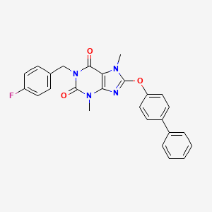 8-(4-biphenylyloxy)-1-(4-fluorobenzyl)-3,7-dimethyl-3,7-dihydro-1H-purine-2,6-dione