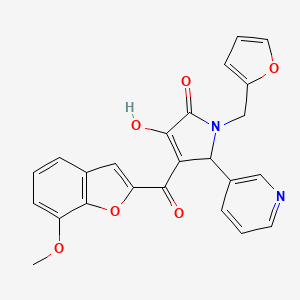 1-(2-furylmethyl)-3-hydroxy-4-[(7-methoxy-1-benzofuran-2-yl)carbonyl]-5-(3-pyridinyl)-1,5-dihydro-2H-pyrrol-2-one