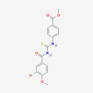 molecular formula C17H15BrN2O4S B410291 Methyl 4-({[(3-bromo-4-methoxybenzoyl)amino]carbothioyl}amino)benzoate 