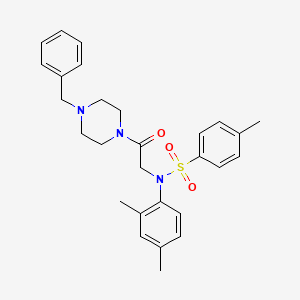 molecular formula C28H33N3O3S B4102912 N-[2-(4-Benzyl-piperazin-1-yl)-2-oxo-ethyl]-N-(2,4-dimethyl-phenyl)-4-methyl-benzenesulfonamide 