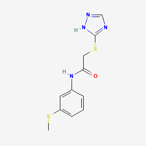 molecular formula C11H12N4OS2 B4102917 N-[3-(methylthio)phenyl]-2-(4H-1,2,4-triazol-3-ylthio)acetamide 