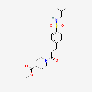 molecular formula C21H32N2O5S B4102920 ethyl 1-(3-{4-[(isobutylamino)sulfonyl]phenyl}propanoyl)-4-piperidinecarboxylate 