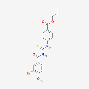 molecular formula C19H19BrN2O4S B410293 Propyl 4-({[(3-bromo-4-methoxybenzoyl)amino]carbothioyl}amino)benzoate 