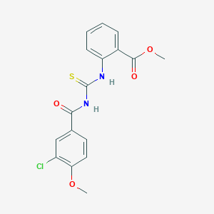 Methyl 2-({[(3-chloro-4-methoxybenzoyl)amino]carbothioyl}amino)benzoate
