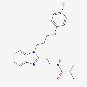 molecular formula C22H26ClN3O2 B4102963 N-(2-{1-[3-(4-chlorophenoxy)propyl]-1H-benzimidazol-2-yl}ethyl)-2-methylpropanamide 