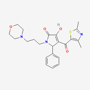 molecular formula C23H27N3O4S B4102967 4-[(2,4-dimethyl-1,3-thiazol-5-yl)carbonyl]-3-hydroxy-1-[3-(4-morpholinyl)propyl]-5-phenyl-1,5-dihydro-2H-pyrrol-2-one 