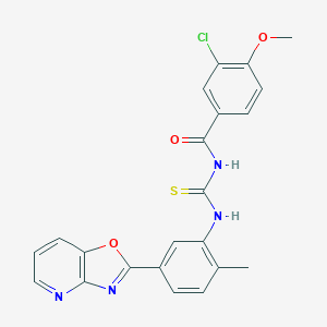 3-chloro-4-methoxy-N-{[2-methyl-5-([1,3]oxazolo[4,5-b]pyridin-2-yl)phenyl]carbamothioyl}benzamide
