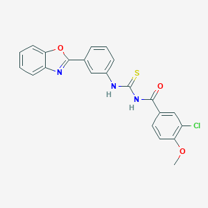 N-{[3-(1,3-benzoxazol-2-yl)phenyl]carbamothioyl}-3-chloro-4-methoxybenzamide