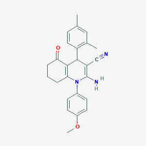 2-amino-4-(2,4-dimethylphenyl)-1-(4-methoxyphenyl)-5-oxo-1,4,5,6,7,8-hexahydro-3-quinolinecarbonitrile