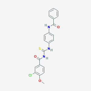molecular formula C22H18ClN3O3S B410303 N-[4-({[(3-chloro-4-methoxybenzoyl)amino]carbothioyl}amino)phenyl]benzamide 
