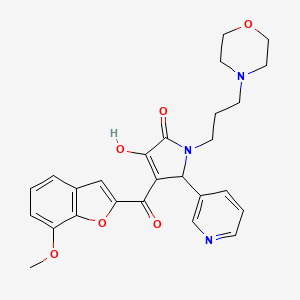 3-hydroxy-4-[(7-methoxy-1-benzofuran-2-yl)carbonyl]-1-[3-(4-morpholinyl)propyl]-5-(3-pyridinyl)-1,5-dihydro-2H-pyrrol-2-one