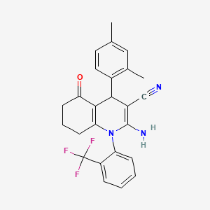 2-amino-4-(2,4-dimethylphenyl)-5-oxo-1-[2-(trifluoromethyl)phenyl]-1,4,5,6,7,8-hexahydro-3-quinolinecarbonitrile