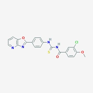 molecular formula C21H15ClN4O3S B410306 3-chloro-4-methoxy-N-{[4-([1,3]oxazolo[4,5-b]pyridin-2-yl)phenyl]carbamothioyl}benzamide 