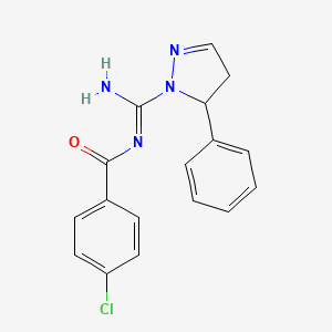 molecular formula C17H15ClN4O B4103060 4-chloro-N-[imino(5-phenyl-4,5-dihydro-1H-pyrazol-1-yl)methyl]benzamide 