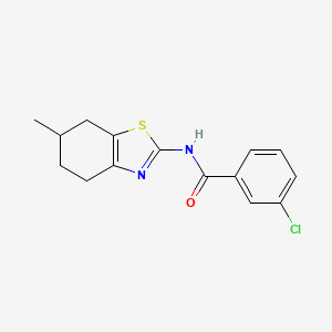 3-chloro-N-(6-methyl-4,5,6,7-tetrahydro-1,3-benzothiazol-2-yl)benzamide