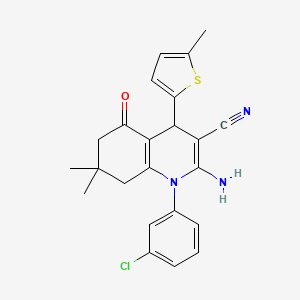 molecular formula C23H22ClN3OS B4103134 2-amino-1-(3-chlorophenyl)-7,7-dimethyl-4-(5-methyl-2-thienyl)-5-oxo-1,4,5,6,7,8-hexahydro-3-quinolinecarbonitrile 