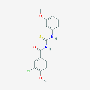 molecular formula C16H15ClN2O3S B410314 3-chloro-4-methoxy-N-[(3-methoxyphenyl)carbamothioyl]benzamide 