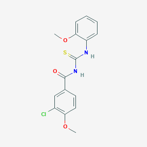 molecular formula C16H15ClN2O3S B410315 3-chloro-4-methoxy-N-[(2-methoxyphenyl)carbamothioyl]benzamide 