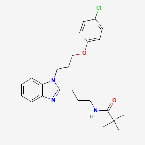 N-(3-{1-[3-(4-chlorophenoxy)propyl]-1H-benzimidazol-2-yl}propyl)-2,2-dimethylpropanamide