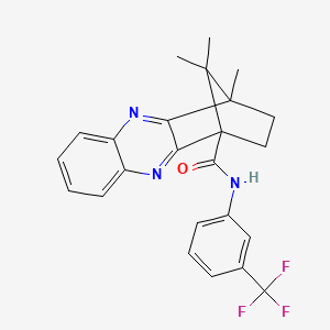 molecular formula C24H22F3N3O B4103161 12,15,15-trimethyl-N-[3-(trifluoromethyl)phenyl]-3,10-diazatetracyclo[10.2.1.0~2,11~.0~4,9~]pentadeca-2(11),3,5,7,9-pentaene-1-carboxamide 