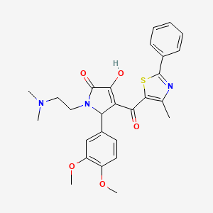 2-(3,4-dimethoxyphenyl)-1-[2-(dimethylamino)ethyl]-4-hydroxy-3-(4-methyl-2-phenyl-1,3-thiazole-5-carbonyl)-2H-pyrrol-5-one