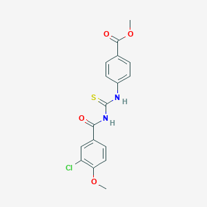 molecular formula C17H15ClN2O4S B410321 Methyl 4-({[(3-chloro-4-methoxyphenyl)carbonyl]carbamothioyl}amino)benzoate 