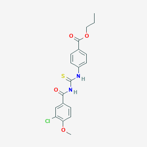 Propyl 4-({[(3-chloro-4-methoxyphenyl)carbonyl]carbamothioyl}amino)benzoate